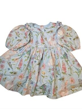 Pink Chicken Brooke Dress, Botanical Bunnies Print